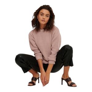 Mauve Dusty Rose Oversized Knit Sweater